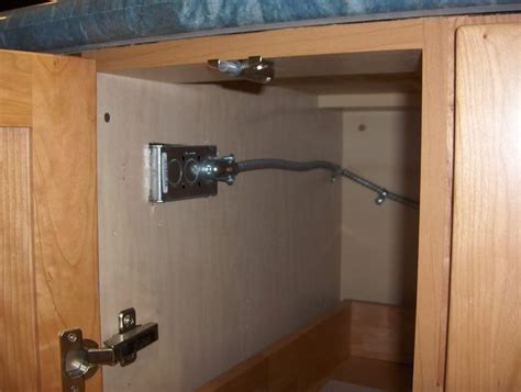 junction box inside cabinet|cabinet electrical outlet box.